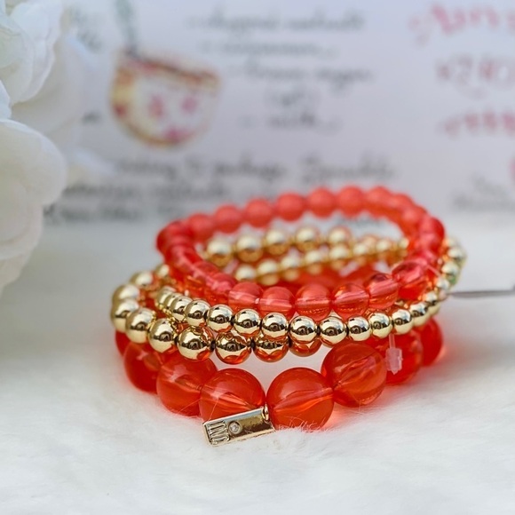 NWT INC INTL CONCEPTS CORAL STRETCH BRACELET - Picture 2 of 4